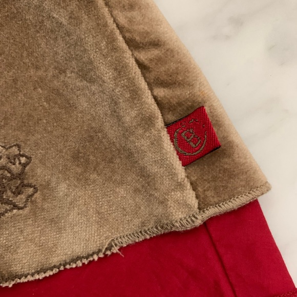 Jean Bourget Size 4 Girls Velvet Dress Light Brown/Tan & Red - Picture 5 of 6